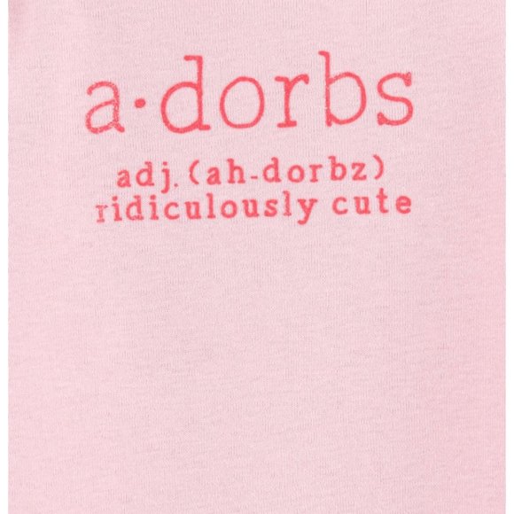 Carter's Baby Girl "Adorbs" Collectible Bodysuit Size: 18M Color: Pink NWT - Picture 2 of 3